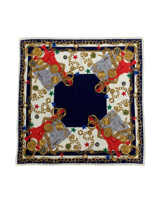 1980’s  CELINE Silk Printed Scarf